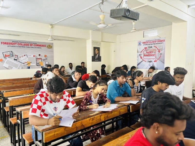 Students seated for an examination in an FCC classroom